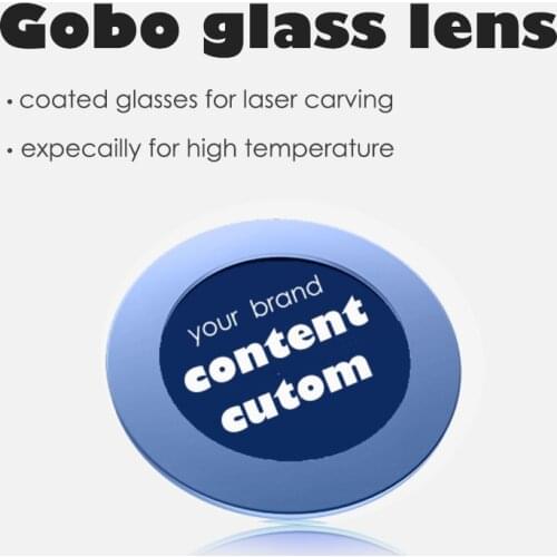 Logo slide reflective glass pieces of gobo projector coated glass lens for laser radium carving colorful glass raw materials