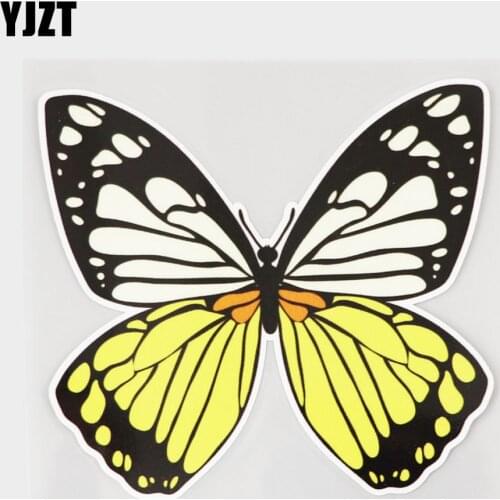 YJZT 14.4CM×12.9CM Decal Pretty Butterfly Waterproof PVC Decoration Car Sticker 11C-0002