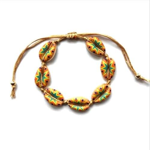 2019 fashion hot shell jewelry bracelet ladies exquisite colorful inkjet shell easy to match ladies handmade bracelet