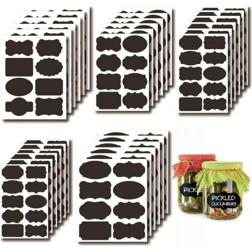 10 Sheets/pack Blackboard Stickers Label Can Be Erased Waterproof Removable Bottles Black Planner Stickers Kawaii Stickers