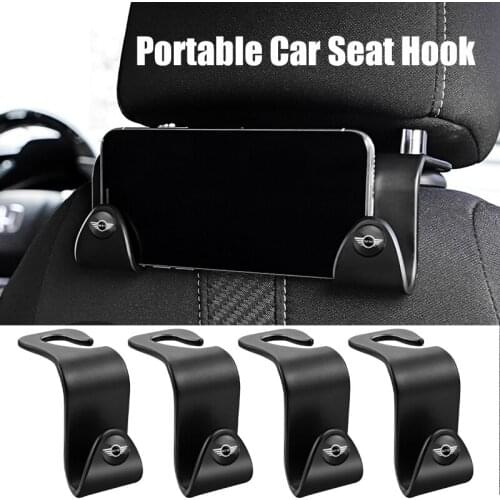 2/4Pcs Portable Car Seat Back Hook Holder Hanger Bag Cloth Interior Accessories For MINI Cooper F55 F56 R60 R59 R58 R57 R56 R55