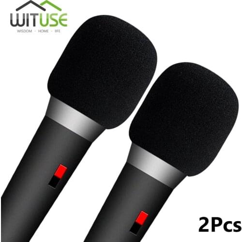 2Pcs Black Universal Thickened Washable and Breathable Microphone Accessories Foam Cover Handheld Microphone Cover