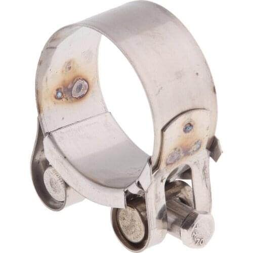 Perfeclan 2x Motorcycle Exhaust Pipe Clamp Clip Silencer 44-47mm