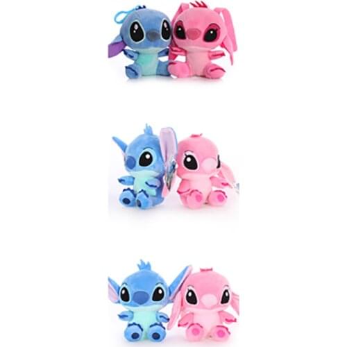 2 styles Anime Lilo & Stitch pink blue Plush Dolls pendant stuffed Toys kawaii room decor Creativity Surprise Christmas gift