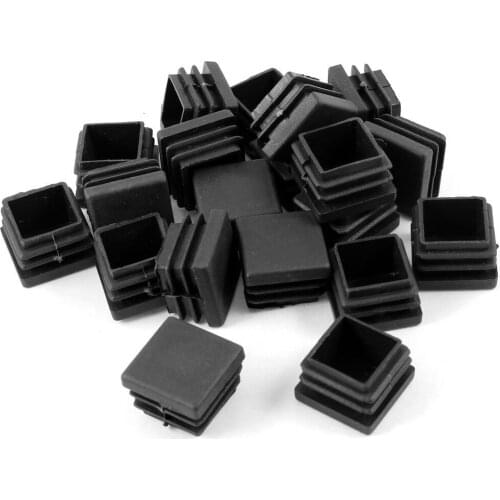 20 Pcs Plastic Square Blanking End Caps Tube Inserts 25mm x 25mm