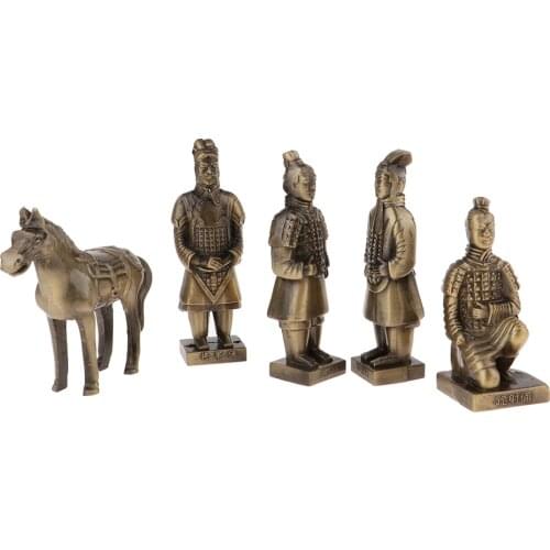 8cm 5 Pieces Terracotta Army Qin Terra Cotta Warriors Figures Handicrafts Best Gift