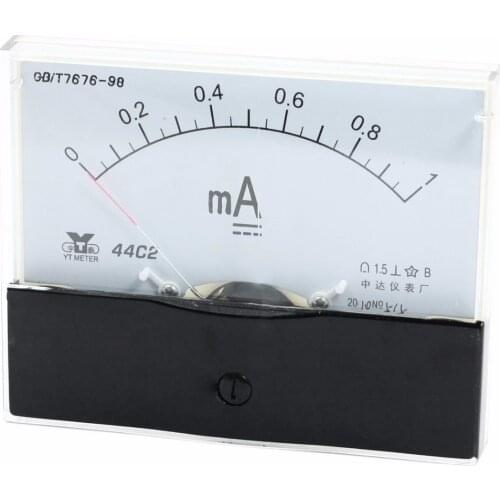 44C2 Analog DC Ammeter 0-1mA Ammeter Mechanical Header Panel Meter Tester Amperemeter