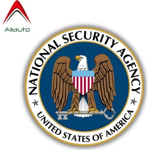 Aliauto Personality Car Sticker National Security Agency America Flag Waterproof Reflective Decal Accessories PVC,12cm*12cm