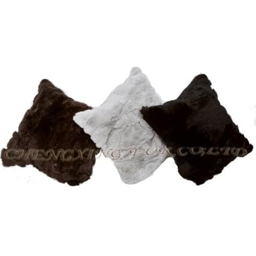 Free Shipping CX-D-27A2 45X45cm Cheap New Product Soft Plush Rex Rabbit fur Wholesale Decorative Cushion Cover