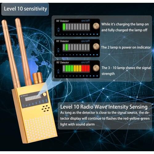 Upgraded Wireless Bug Detector Anti-wiretapping Wifi Signal Detector GSM RF CDMA Signal Detector Spy Finder 1MHz-8GHz G319A