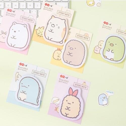 60 pcs/lot Kawaii Sumikko Gurashi Memo Pad Sticky Notes Cute N Times Stationery Label Notepad Bookmark Post school supplies