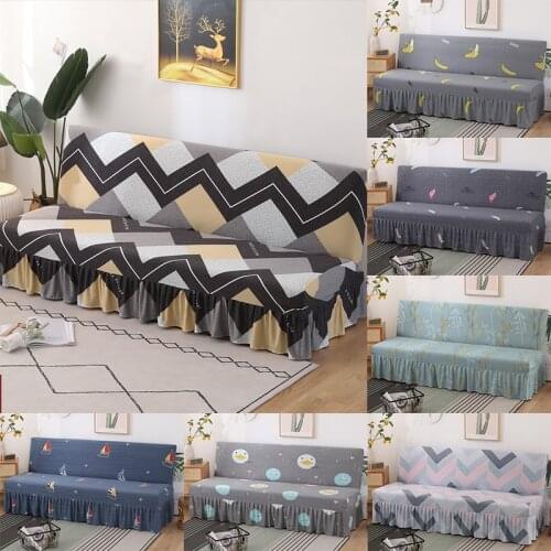 1 Piece Print floral Lace Side Sofa Bed Cover Without Armrests Foldable Sofa Cover Seat Cover Elastic Bench Sofa Case for home