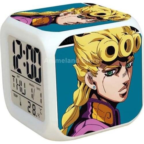 JOJO Anime JoJos Bizarre Adventure 3D Print Funny Figure Alarm Clock Bedroom Decor Digital Square Clocks Adult Hot Luminous