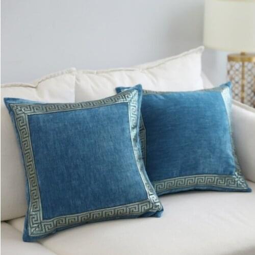 Embroidery Grey Pillow Case Home Living Room Comfortable Hotel Home Supplies Pillow Cover 60*60cm/45*45cm Soft Pillowcase