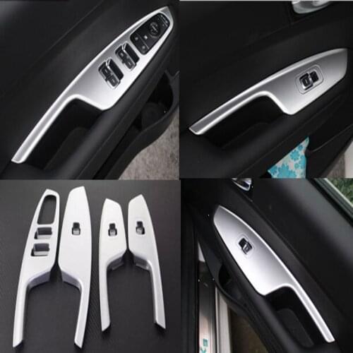 For KIA K5 2016-2018 ABS Pearl Chrome Interior Door Window Armrest Cover Buttons Switch Panel Trim Molding Garnish