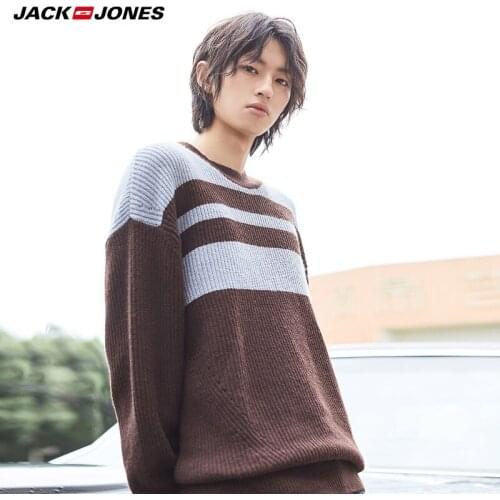 Jack Jones Winter Mens Contrast Color Striped Sweater 219325506