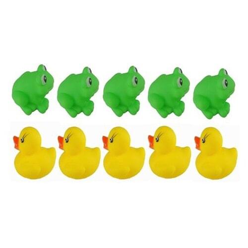 HOT SALE 1 set of Frogs & Ducks 5Pcs+5Pcs Baby Bath Tub Toys