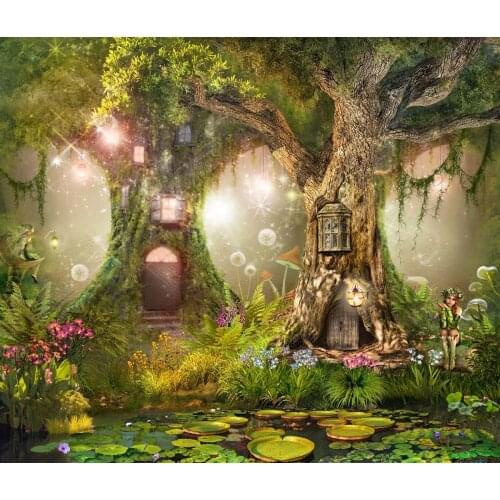 JMINE Div 5D magic tree door river Forest Full Diamond Painting cross stitch kits art Scenic 3D paint by diamonds
