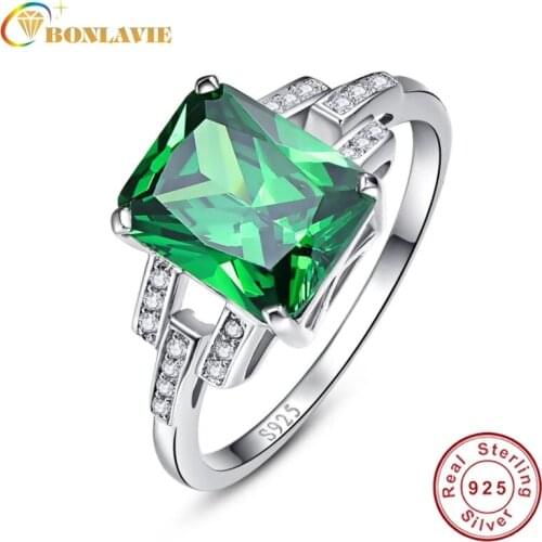 JQUEEN 925 Sterling Silver Rings Russian Emerald Ring Fine Jewelry for Women Jewelry Garnet Ruby Red Stone Nano AAA Quality