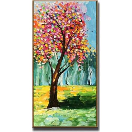 Oil Painting handmade Modern Canvas on Palette knife Tree 3D Flowers Paintings Home living room Decor Wall Art 20200328