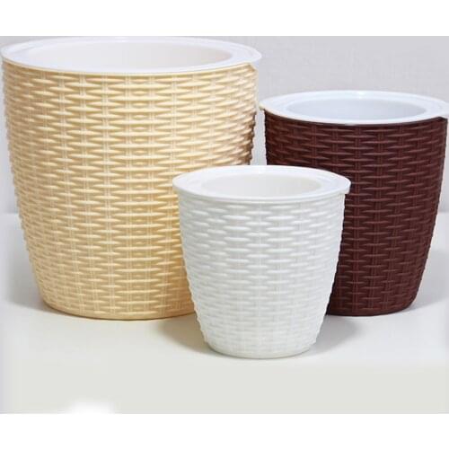 Spot Plant Pot Cover Indoor Plastic Rattan Flower Cover Round Modern Decor Planter Durable Best Price