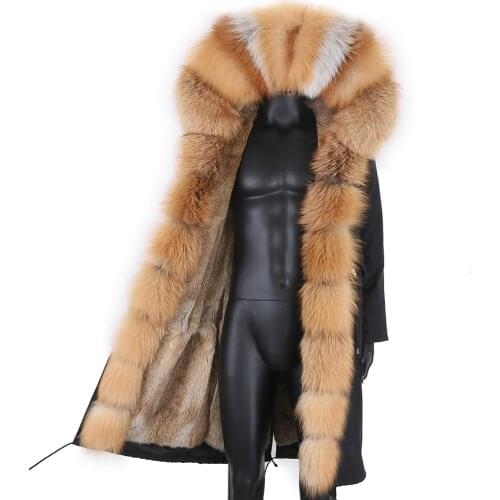Winter Jacket Men X-Long Coat Parkas 7XL Thick Warm Outerwear Streetwear Real Rabbit Fur Liner 2021 NewNatural Raccoon Fur Hood