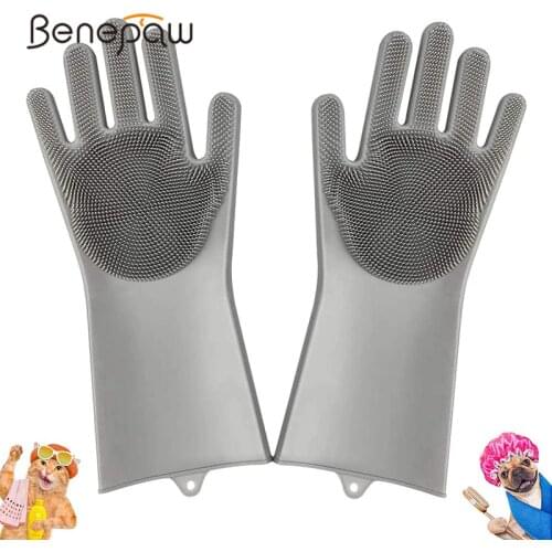 Benepaw Massage Hair Remove Dog Glove Anti-Bite Anti-Scratch Silicone Pet Grooming Brush For For Shedding Pet Shower Scrubbing
