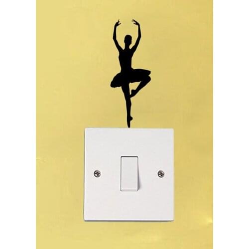 Ballet Dancer Fashion Wal Stickers Vinyl Light Switch Decal Home Decor 6SS0193