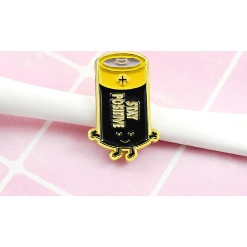 Cartoon Characters Cute Battery Brooch Positive Energy Encourages Support for Friends, Families, Jewelry, Clothes, Backpack Gift