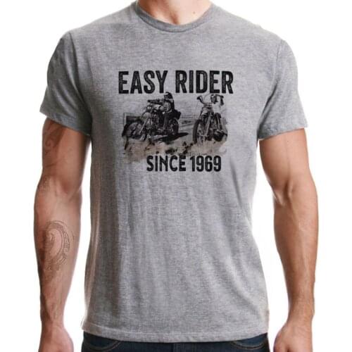 Easy Rider Since 1969 Motorcycle Classic Vintage Biker Distressed Hot Sale 2019 New Fashion Brand Crew Neck Men T Shirts