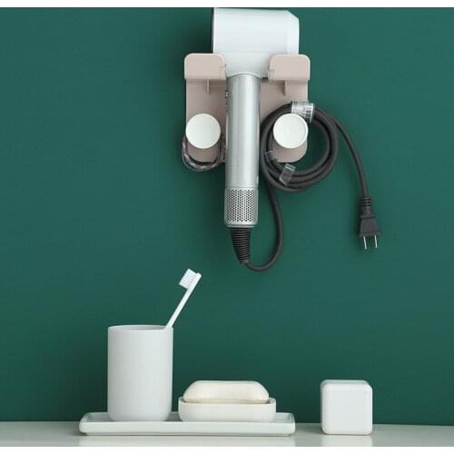 Hair Dryer Rack Toilet Rack Bathroom Wall Hanging Hair Dryer Shelf Storage Household Free Punching Wall Suction Hair Dryer Rack