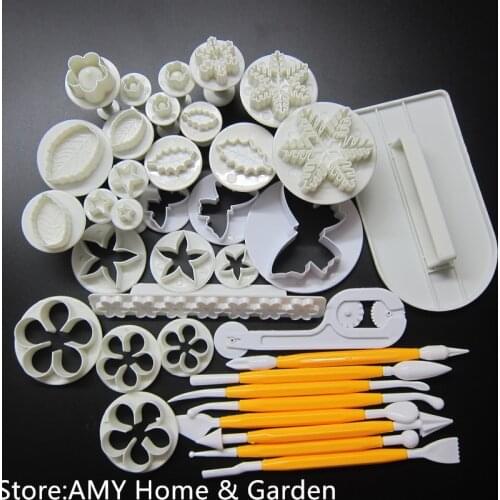 NEW DIY Cake 12 Sets 37pcs Fondant Cake Decorating Tools Cookie Sugar Craft Decorate Plunger Cutters Tools Cake Decorating Set