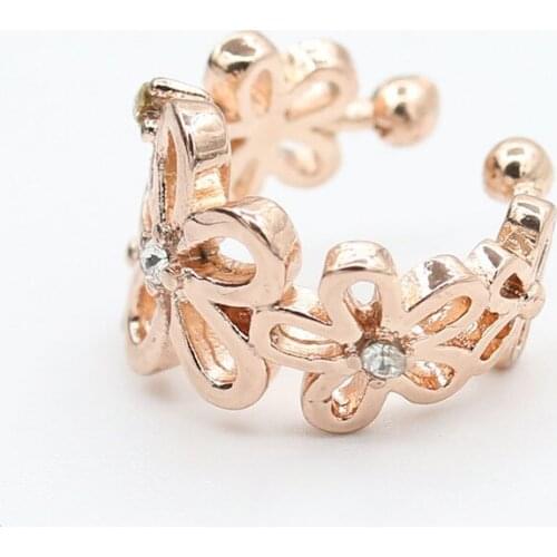 New Fashion Ear Cuff Bohemia Stackable C Shaped Rhinestone Small Earcuffs Clip Earrings Women Wedding Jewelry Flower Ear Clips