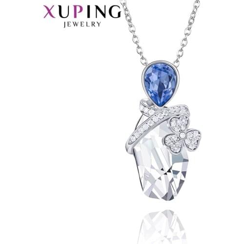 Xuping Jewelry Fresh Styles Crystals Necklace for Women Sweet Romatic Brithday Party Gifts 40289