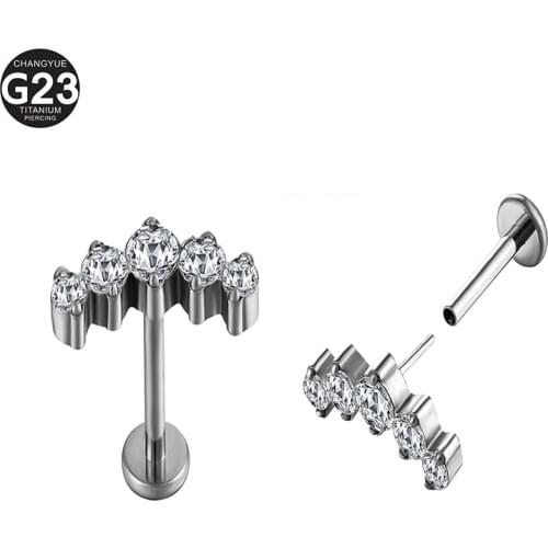 New G23 TItanium Ear Piercing F136 Piercing Lip Push Pin And Ear Pin Dual-Purpose Pin Series Anti-allergic Fashion Body Jewelry