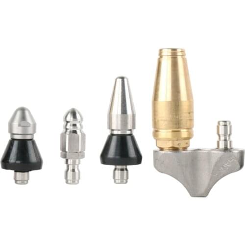 Durable High Pressure Sewer Drain Cleaning Nozzle 4 Nozzles Sewer Jetter Heads Washing Machine Accessories Dredge Pipe Nozzles