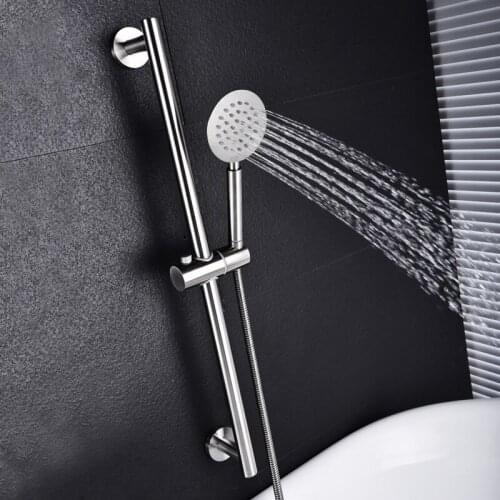 High Quality Stainless Steel Wall Mount Adjustable Shower Slide Bar Hand Hold Shower Set With Shower & Hose