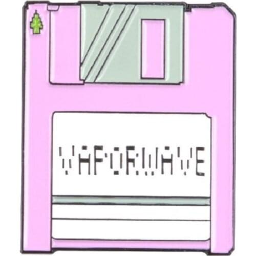 Pink Memory Record Enamel Pin Hard disk Secret File Record Brooches Cartoon Badges Lapel pins Denim Bag Clothes Jewelry Gift