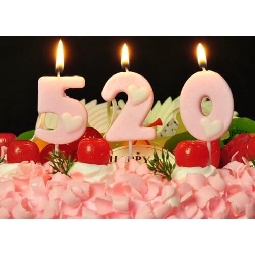 Pink Love Number Candles A Cake Shimmer and Shine Party Cake Topper Candle Kids Baby Birthday Annivesary Party Decoration