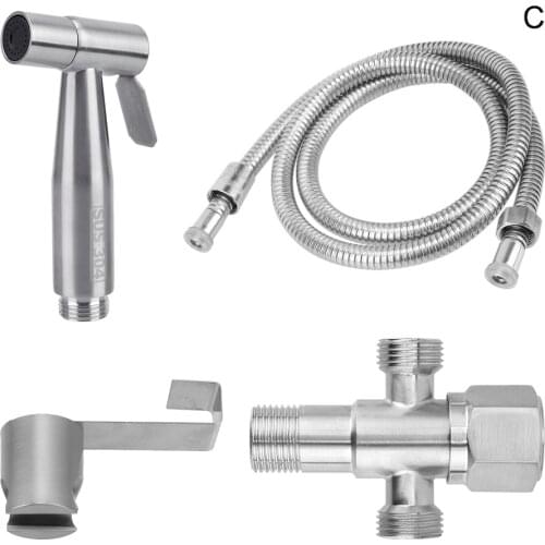 HOOMIN Handheld Toilet Bidet Sprayer Set Stainless Steel Bidet Faucets with Shower Hose for Bathroom Hand Sprayer Shower Head