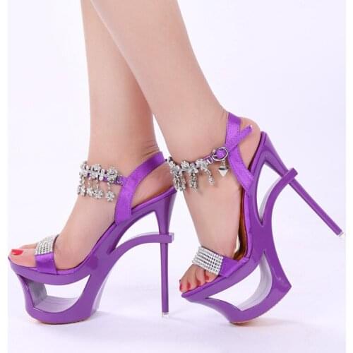 15cm The south Korean version of the sandals, the new high heel shoes, the new and the hollow Roman sandals