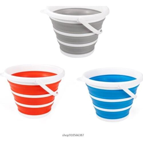 Collapsible Folding Bucket Space Saver Silicone Fold Flat Bucket Collapsible Camping Storage Camping Travelling Fishing Dropship