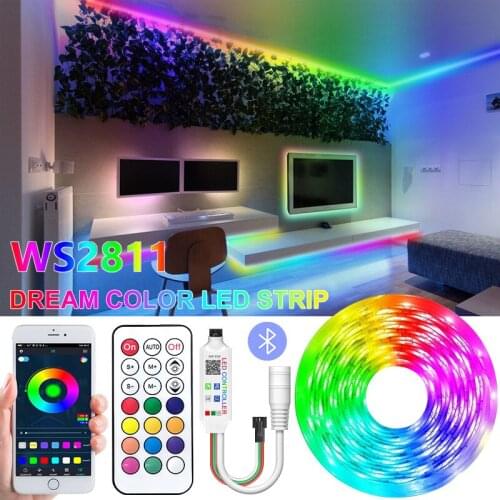 LED Strip Light WS2811 Bluetooth Cotroller Dream Color SMD 5050 Individually Addressable Flexible Ribbon RGB Tape DC 12V