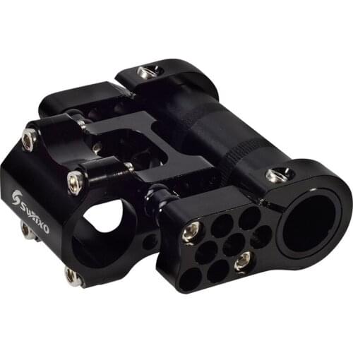 SWTXO Bicycle Handlebar Extension Adjustable Double Stem Folding Bike Stem for 25.4mm Pipe Diameter