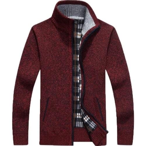 Knitted Mens Sweater Cardigan Coat Casual Faux Fur Wool Sweater Jackets Men Knitting Sweater Plus Size Warm Cardigan