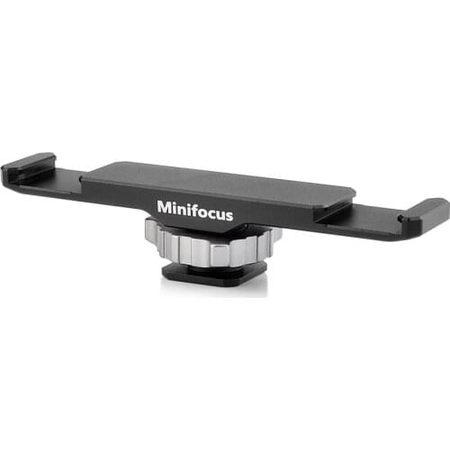 Cold Shoe Bracket Extension Bar 2 Hot Shoe Mounts for LED Video Light Microphone Stand Camera Video Filmmaking Smarphone Vlog