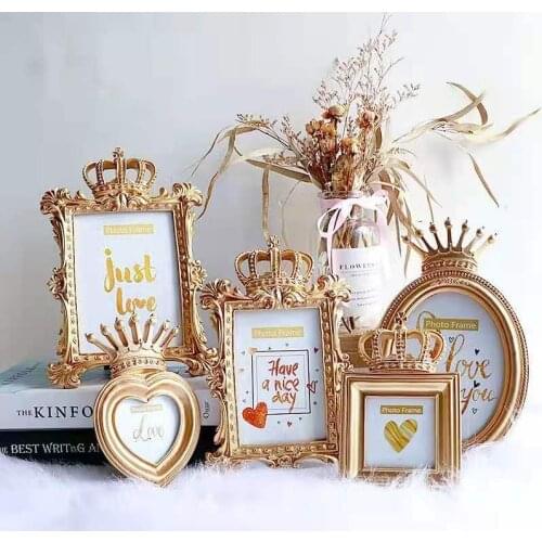 Vintage Carved Gold Baroque Picture Photo Frame Set Luxury Vintage Metal Poster Frames Home Wedding Desktop Decoration Crafts