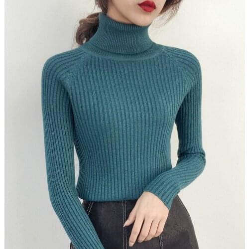 Female head short sleeve Turtleneck Shirt Korean winter coat slim long sleeved sweater all-match Harajuku wind