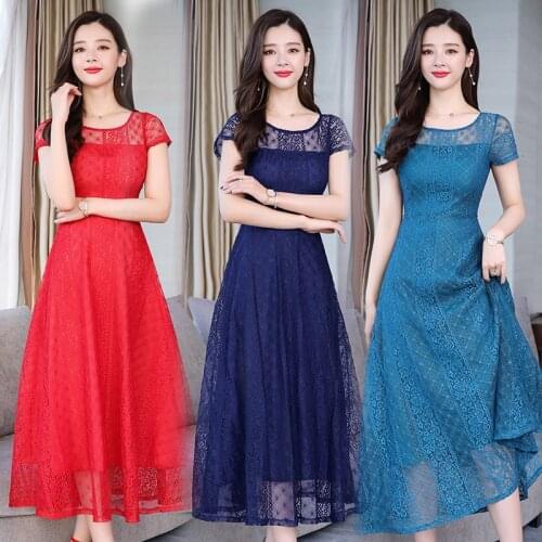 Womens summer lace plus size M-5XL dress XXL XXXL 3XL XXXXL 4XL ladies Casual A-Line Skater Cocktail party midi Swing dresses