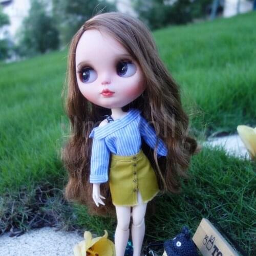 1PCS 1/6 Blyth Dolls Fashion Stripe Shirts Tops / Skirt for Licca Azone S Doll Clothes Accessories Toy